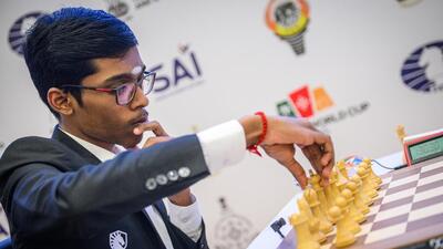 R Praggnanandhaa in action at the World Cup. (Michal Walusza) R Praggnanandhaa in action at the World Cup. (Michal Walusza)
