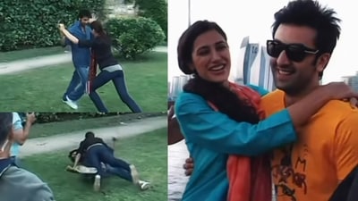 Ranbir Kapoor and Nargis Fakhri shooting for Rockstar Ranbir Kapoor and Nargis Fakhri shooting for Rockstar