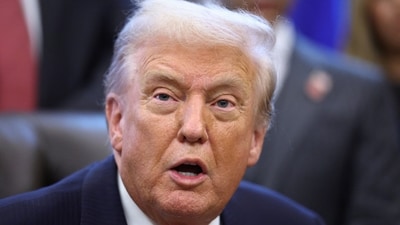 US President Donald Trump during the swearing-in ceremony for Sergio Gor as US Ambassador to India, at the White House. (REUTERS)