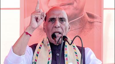 Union defence minister Rajnath Singh. (ANI)