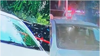 A masked man was seen driving the Hyundai i20 car that later witnessed a blast near Red Fort in New Delhi (HT Photo) A masked man was seen driving the Hyundai i20 car that later witnessed a blast near Red Fort in New Delhi (HT Photo)