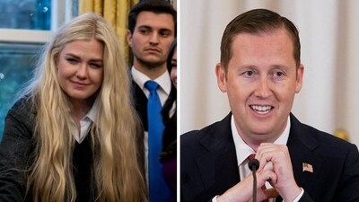 Erika Kirk praises Sergio Gor in emotional speech at Oval Office (Photographer: Craig Hudson/Politico/Bloomberg, REUTERS/Nathan Howard) Erika Kirk praises Sergio Gor in emotional speech at Oval Office (Photographer: Craig Hudson/Politico/Bloomberg, REUTERS/Nathan Howard)