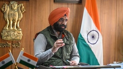 Sirsa said the Opposition’s criticism stems from Delhi’s improving AQI trends, noting that AAP had itself used water sprinklers to control dust. (RAJ K RAJ /HT PHOTO) Sirsa said the Opposition’s criticism stems from Delhi’s improving AQI trends, noting that AAP had itself used water sprinklers to control dust. (RAJ K RAJ /HT PHOTO)