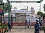 Members of the Rapid Action Force stand guard close to the site of an explosion near the Red Fort in New Delhi (Bloomberg)