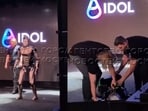 The robot, named AIdol, was introduced at a technology event on Monday. The robot, named AIdol, was introduced at a technology event on Monday.