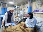 Prime Minister Narendra Modi visiting the victims injured in an explosion near the Red Fort, at Lok Nayak Hospital in New Delhi. 