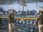 A blast took place in a slow-moving car at a traffic signal near the Lal Quila metro station on Monday evening. A blast took place in a slow-moving car at a traffic signal near the Lal Quila metro station on Monday evening.