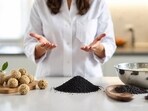 Nutritionist Shalini Sudhakar said your skin and hair care are more of what you eat than what you apply. Check out her 'protein and collagen laddu' recipe. (Image generated using Meta AI) Nutritionist Shalini Sudhakar said your skin and hair care are more of what you eat than what you apply. Check out her 'protein and collagen laddu' recipe. (Image generated using Meta AI)
