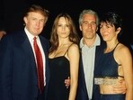 Donald Trump seen with Jeffrey Epstein.
