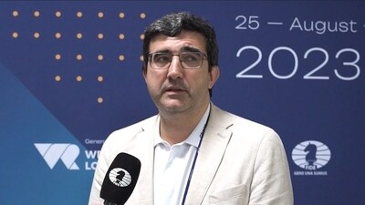 Vladimir Kramnik during a FIDE interview. (FIDE) Vladimir Kramnik during a FIDE interview. (FIDE)