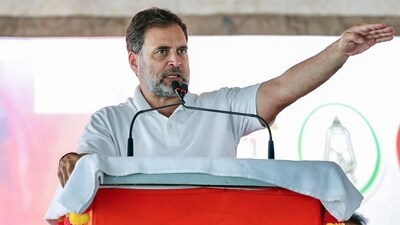 Lok Sabha Leader of Opposition Rahul Gandhi speaks during an election meeting at Shishabari, in Purnia on Sunday. (AICC/ANI Photo) (AICC ) Lok Sabha Leader of Opposition Rahul Gandhi speaks during an election meeting at Shishabari, in Purnia on Sunday. (AICC/ANI Photo) (AICC )