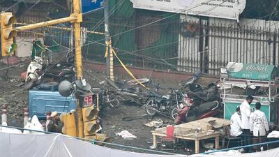 At 6.52pm on Monday at Netaji Subhash Marg, a slow-moving i20 – which had been sold multiple times, retrofitted with a CNG tank, and had a registration number HR26CE7674 – blew up at a traffic signal, close to the Lal Quila metro station. (Sanchit Khanna/HT) At 6.52pm on Monday at Netaji Subhash Marg, a slow-moving i20 – which had been sold multiple times, retrofitted with a CNG tank, and had a registration number HR26CE7674 – blew up at a traffic signal, close to the Lal Quila metro station. (Sanchit Khanna/HT)