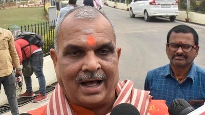 Haribhushan Thakur 'Bachol', now a prominent BJP face, first entered the Bihar assembly in 2005, winning the Bisfi seat as an Independent. (HT Photo)
