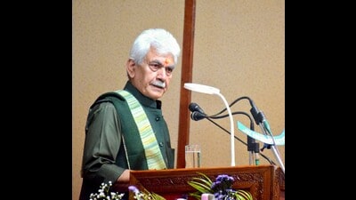 Jammu and Kashmir lieutenant governor Manoj Sinha in Srinagar on Wednesday. (File)