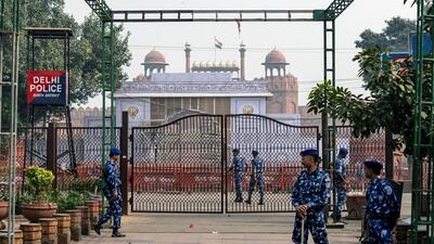 Members of the Rapid Action Force stand guard close to the site of an explosion near the Red Fort in New Delhi (Bloomberg) Members of the Rapid Action Force stand guard close to the site of an explosion near the Red Fort in New Delhi (Bloomberg)