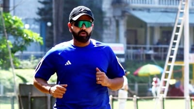 Indian cricketer Rohit Sharma trains at MCA-BKC ground, in Mumbai, Saturday (PTI) Indian cricketer Rohit Sharma trains at MCA-BKC ground, in Mumbai, Saturday (PTI)