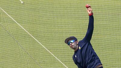 South Africa spinner Keshav Maharaj during a training session ahead of the first Test cricket match between India and South Africa, at Eden Gardens in Kolkata. (PTI) South Africa spinner Keshav Maharaj during a training session ahead of the first Test cricket match between India and South Africa, at Eden Gardens in Kolkata. (PTI)