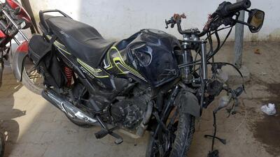 The SHO said, “We have not accessed the CCTV as yet to get exact details, but the speeding bike crashed in the rear of the stationary truck on the highway.” (Sakib Ali/HT Photo) The SHO said, “We have not accessed the CCTV as yet to get exact details, but the speeding bike crashed in the rear of the stationary truck on the highway.” (Sakib Ali/HT Photo)