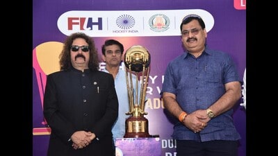 UP Hockey’s chief, RP Singh (left) poses with Hockey India’s secretary general, Bholanth Singh (right) in Lucknow on Wednesday. (Sourced) UP Hockey’s chief, RP Singh (left) poses with Hockey India’s secretary general, Bholanth Singh (right) in Lucknow on Wednesday. (Sourced)