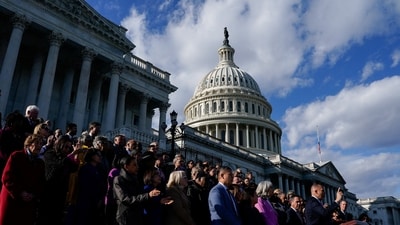 U.S. House Minority Leader Hakeem Jeffries (D-NY) speaks during an event with fellow House Democratic members on the steps of the U.S. Capitol in Washington, D.C., U.S., November 12, 2025. (Reuters)
