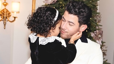 Nick Jonas shared a photo wth daughter Malti. Nick Jonas shared a photo wth daughter Malti.