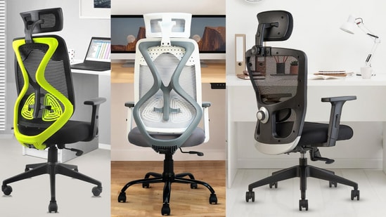 A sleek office chair with lumbar support ensures your back stays comfortable and supported throughout long working hours. (AI generated)