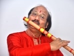 Pandit Ronu Majumdar performed at the foundation day celebrations of UP Sangeet Natak Academy on Thursday