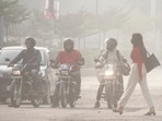 Commuters make their way amid low visibility as air quality continues to deteriorate in Delhi-NCR, in Gurugram, Tuesday, Nov. 11, 2025. Commuters make their way amid low visibility as air quality continues to deteriorate in Delhi-NCR, in Gurugram, Tuesday, Nov. 11, 2025.