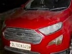 Preliminary inspection of the red Ford EcoSport car showed suspected traces of ammonium nitrate. (HT PHOTO)