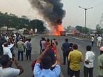 Five persons were killed after multiple vehicles collided near Pune. Five persons were killed after multiple vehicles collided near Pune.