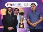 UP Hockey’s chief, RP Singh (left) poses with Hockey India’s secretary general, Bholanth Singh (right) in Lucknow on Wednesday. (Sourced) UP Hockey’s chief, RP Singh (left) poses with Hockey India’s secretary general, Bholanth Singh (right) in Lucknow on Wednesday. (Sourced)