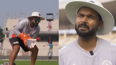 Rishabh Pant was in full during a nets session on Wednesday. (X) Rishabh Pant was in full during a nets session on Wednesday. (X)