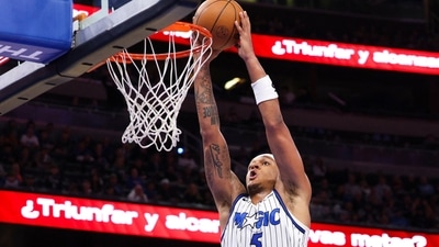 Orlando Magic forward Paolo Banchero sustained a groin injury in the game against the New York Knicks. (IMAGN IMAGES via Reuters Connect)