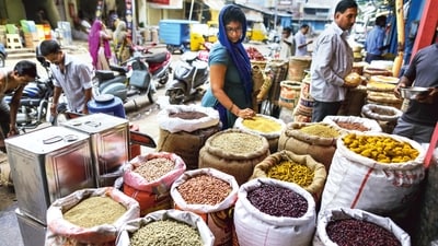 October is the ninth consecutive month in which headline inflation has stayed below the 4% target of RBI. (Bloomberg) October is the ninth consecutive month in which headline inflation has stayed below the 4% target of RBI. (Bloomberg)
