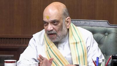 Union home minister Amit Shah chairs a high-level security meeting at his residence on Tuesday. (ANI Video Grab) Union home minister Amit Shah chairs a high-level security meeting at his residence on Tuesday. (ANI Video Grab)