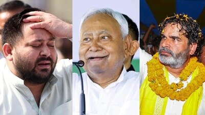 Bihar exit poll results: Most pollsters projected a comfortable win for the NDA, giving the Mahagathbandhan a distant second position, and leaving Prashant Kishor's Jan Suraaj with 0-5 seats. (HT Photo/PTI) Bihar exit poll results: Most pollsters projected a comfortable win for the NDA, giving the Mahagathbandhan a distant second position, and leaving Prashant Kishor's Jan Suraaj with 0-5 seats. (HT Photo/PTI)
