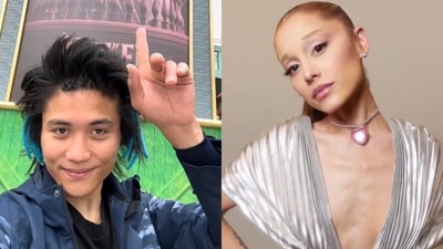 People on the internet were quick to recognize the individual who accosted Ariana Grande as Johnson Wen or ‘Pyjama Man’, (X/@kattilacs, @HitsAndCharts) People on the internet were quick to recognize the individual who accosted Ariana Grande as Johnson Wen or ‘Pyjama Man’, (X/@kattilacs, @HitsAndCharts)