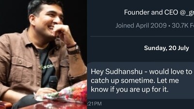 During Groww’s impressive IPO debut, a Bengaluru startup founder shared an old message from the CEO. (X/@cortisoul_) During Groww’s impressive IPO debut, a Bengaluru startup founder shared an old message from the CEO. (X/@cortisoul_)