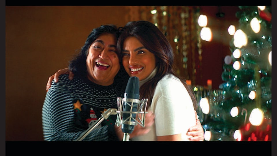 Priyanka Chopra’s Last Christmas cover is for Gurinder Chadha’s film Christmas Karma. (X/@SONYMUSICSOUNDTRACKS)