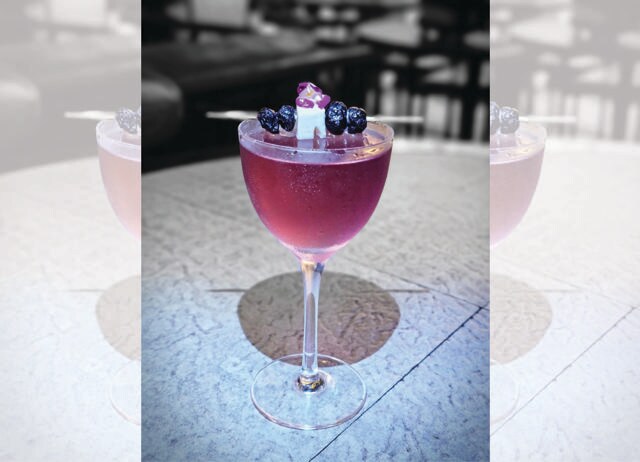 Shatbhi Basu used Kolkata’s bandel cheese with blueberries in a martini. Shatbhi Basu used Kolkata’s bandel cheese with blueberries in a martini.