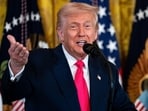 US President Donald Trump speaks during an executive order signing in the East Room of the White House in Washington, DC, US, on Thursday, Nov. 13, 2025.