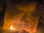  Several vehicles in the compound were damaged.