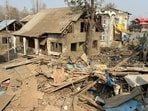 House of suicide bomber Dr Umar demolished at Koil village in Pulwama. House of suicide bomber Dr Umar demolished at Koil village in Pulwama.