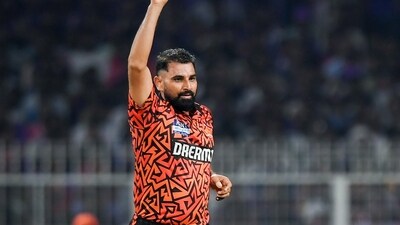 Sunrisers Hyderabad's Mohammad Shami celebrates a wicket in the IPL. (ANI) Sunrisers Hyderabad's Mohammad Shami celebrates a wicket in the IPL. (ANI)