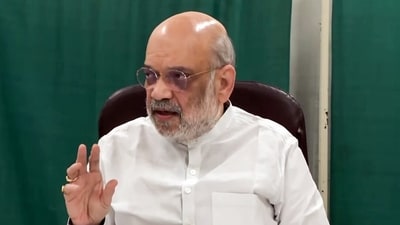 Union Home Minister Amit Shah briefs the media after an explosion in a car near the Red Fort, in Delhi on Monday. (ANI Video Grab) (ANI Video Grab)