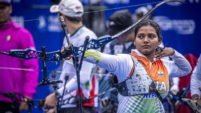 Ankita Bhakat defeated South Korea’s Nam Suhyeon in the Asian Championships final. (World Archery Federation via Getty) Ankita Bhakat defeated South Korea’s Nam Suhyeon in the Asian Championships final. (World Archery Federation via Getty)