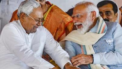 Bihar chief minister Nitish Kumar with Prime Minister Narendra Modi during the election campaign in Patna. (Photo from X) Bihar chief minister Nitish Kumar with Prime Minister Narendra Modi during the election campaign in Patna. (Photo from X)