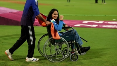 India's Pratika Rawal celebrates after winning the ICC Women's World Cup (REUTERS)