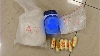 Cocaine seized from the Tanzanian female passenger at Mumbai Airport.