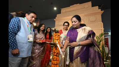 Delhi Chief Minister Rekha Gupta inaugurated the Delhi pavillion at the fair (Sonu Mehta/HT) Delhi Chief Minister Rekha Gupta inaugurated the Delhi pavillion at the fair (Sonu Mehta/HT)